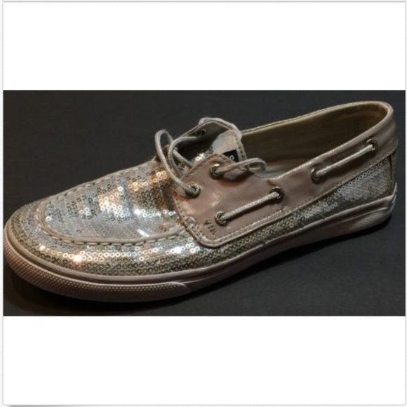 Chaussures Bateau Femme Sperry Top-Sider Bahama - Ivoire à Carreaux Paillettes - Taille 6 US